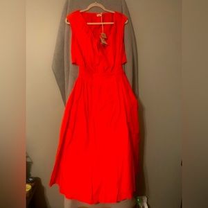 Faherty Amalfi Dress in Hibiscus, size M